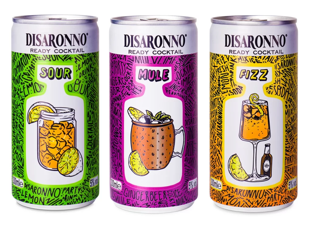 image from the brand identity project realized for Disaronno Ready Cocktail by Antiorario Creative Agency