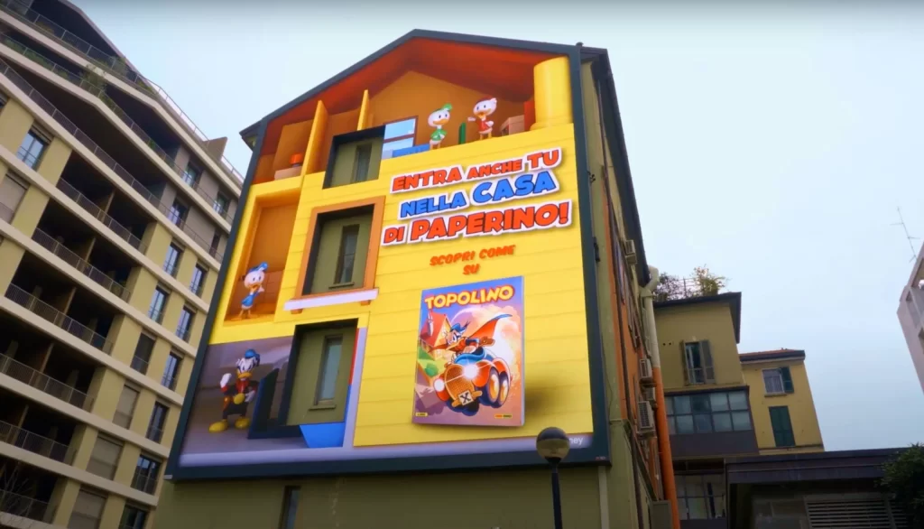 Image from the advertising campaign "Topolino Disney - La casa di Paperino" realized for Panini Editore by Antiorario Creative Agency